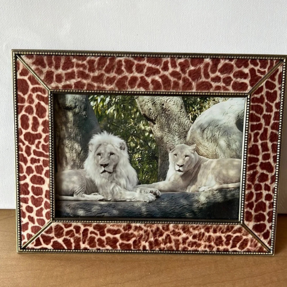 4x6 leopard Picture frame gold and brown